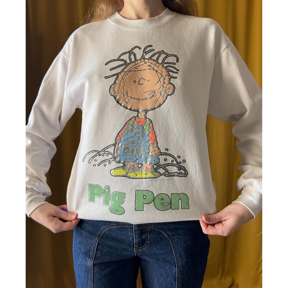 Vintage 1980s PIG PEN Crew Neck Pullover Sweatshirt, Unisex Medium Large